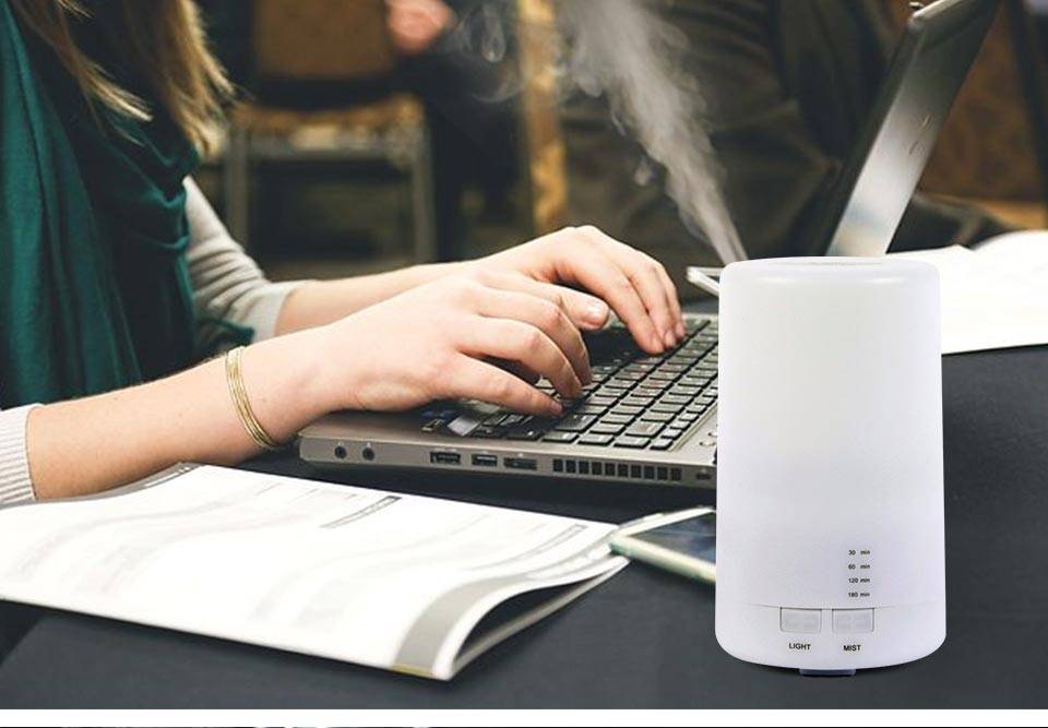 加湿器 卓上 アロマディフューザー 超音波式 USB充電 5色LEDライト ホワイト 125ml - 画像9