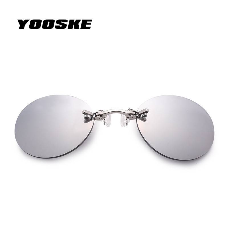 YOOSKE メンズ ノーズ サングラス ケース 無し 小型 円形 クリップ アイウェア ギフト 父の日 - 画像2
