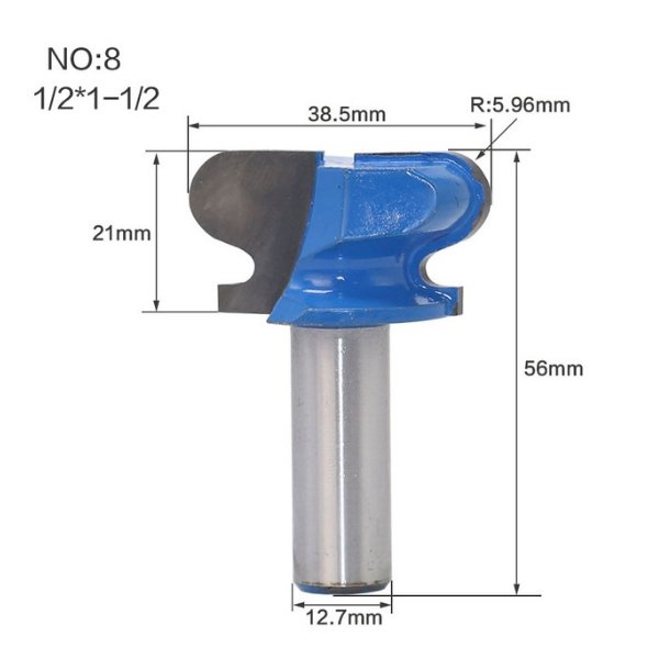 ルータービット ダブルフィンガービット 工具 1/2 シャンク 取っ手 エンドミル 電動ドリル 木材 NO8