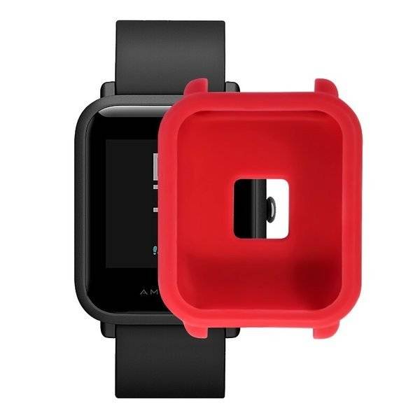 Huami Amazfit Bip シリコン フルケース カバー バンパー レッド バリエーション:レッド