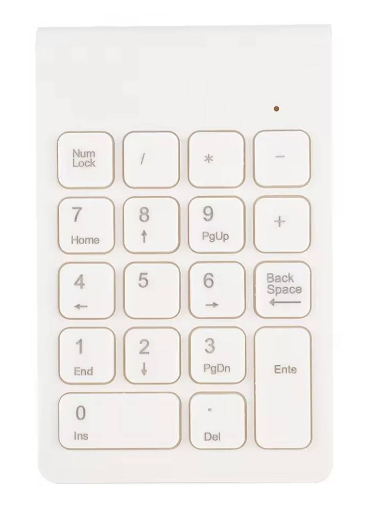 ワイヤレス テンキー  ホワイト 無線 ブルートゥース 数字 キーボード 薄型 軽量 USB 接続 ホワイト