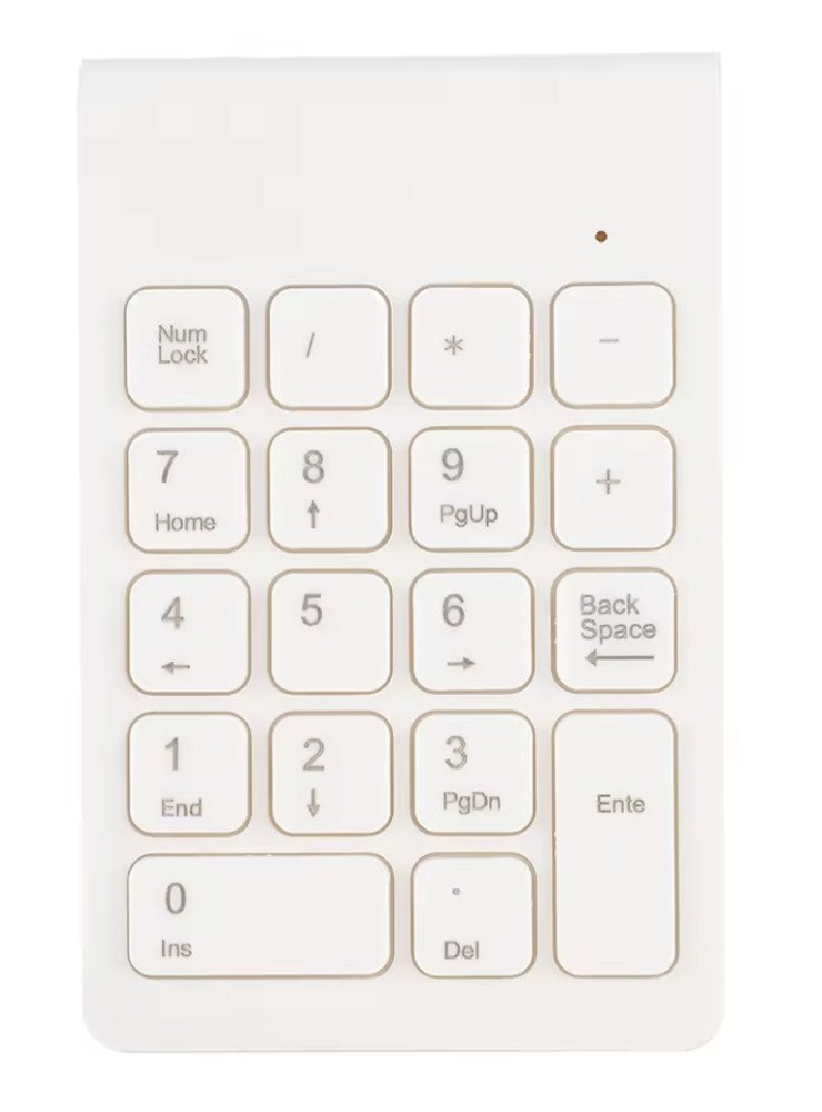 ワイヤレス テンキー  ホワイト 無線 ブルートゥース 数字 キーボード 薄型 軽量 USB 接続 ホワイト