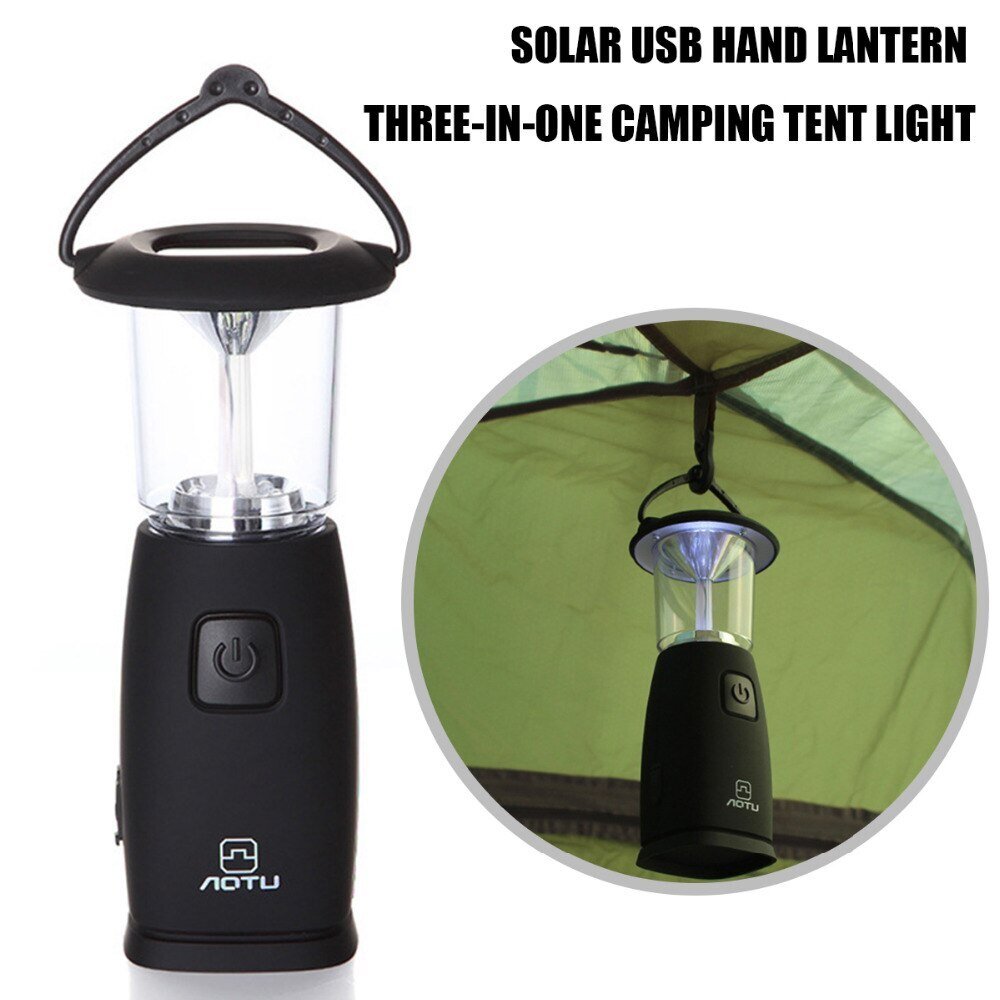 LED ランプ ランタン ポータブル ソーラー ライト 吊り下げ式 テント アウトドア 懐中電灯 ブラック