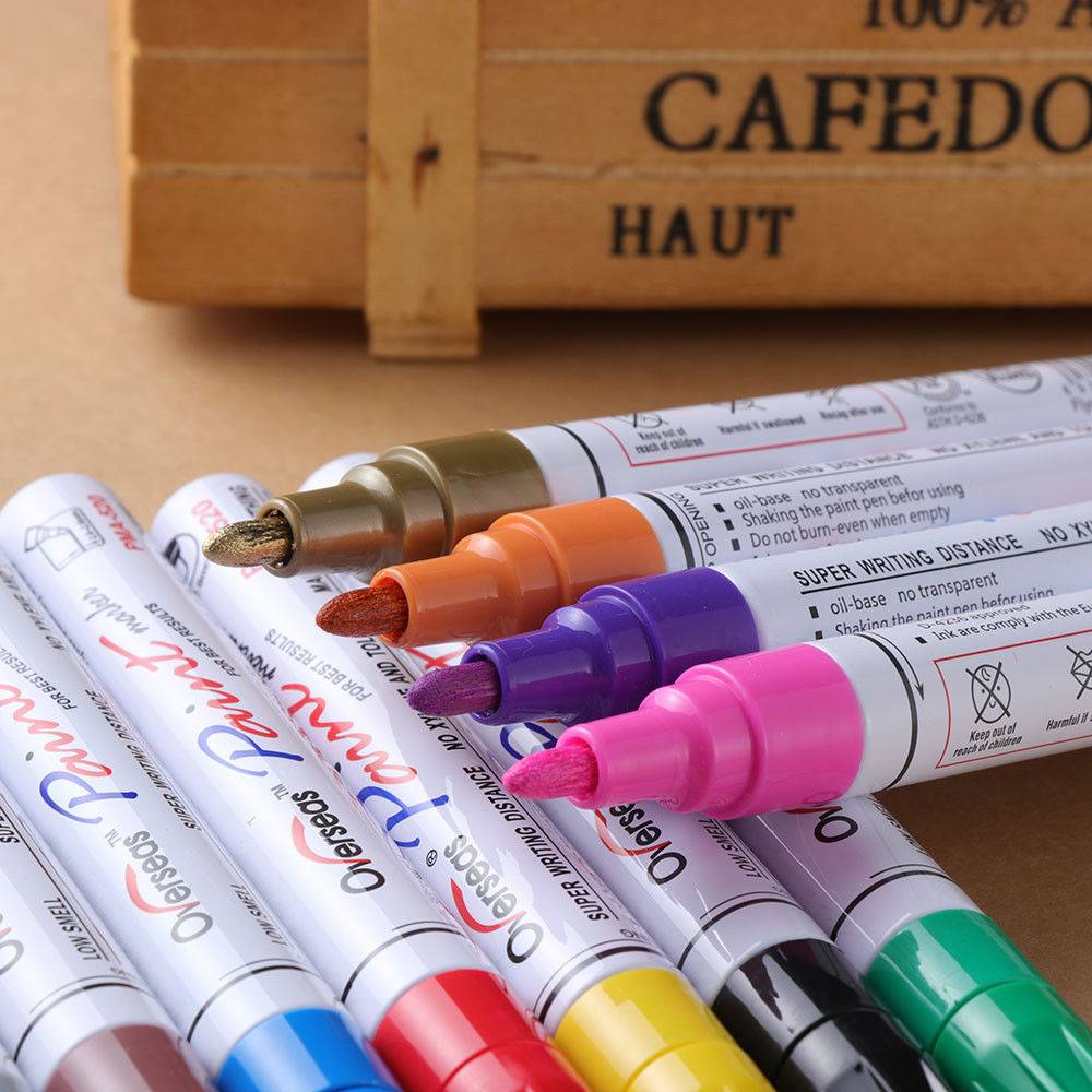 多色タイヤマーカーセット タイヤ カー アップ タッチ ペン 修理 ペイント   12本セット - 画像5