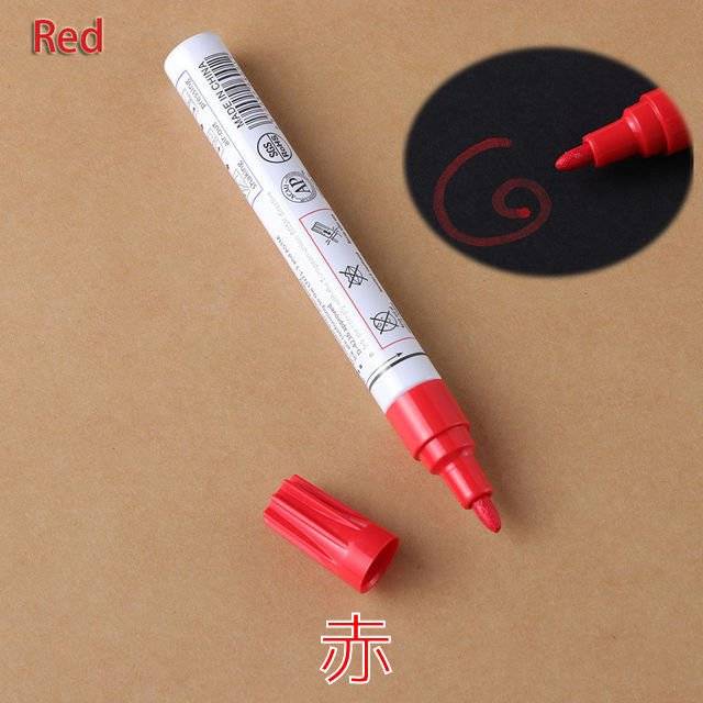 タイヤ マーカー ペン マジック タッチアップ ペイント カー 車 スクラッチ 補修  赤 - 画像8