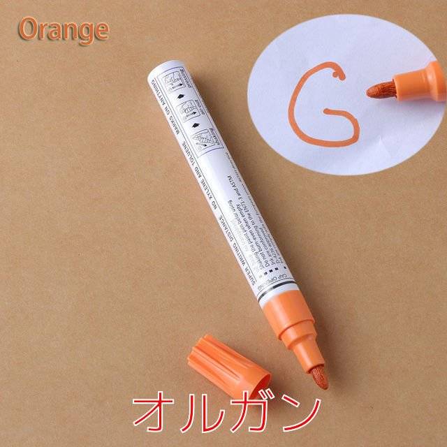 タイヤマーキングペン カバー タイヤ カー アップ ポイント タッチ ペン 修理　  オレンジ - 画像8