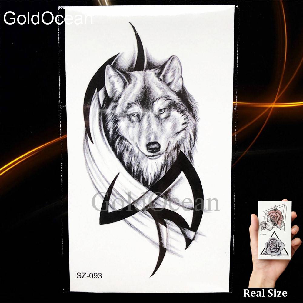 タトゥー シール コスプレ ファッション 防水 インスタント かっこいい オオカミ 狼 HSZ122 - 画像14