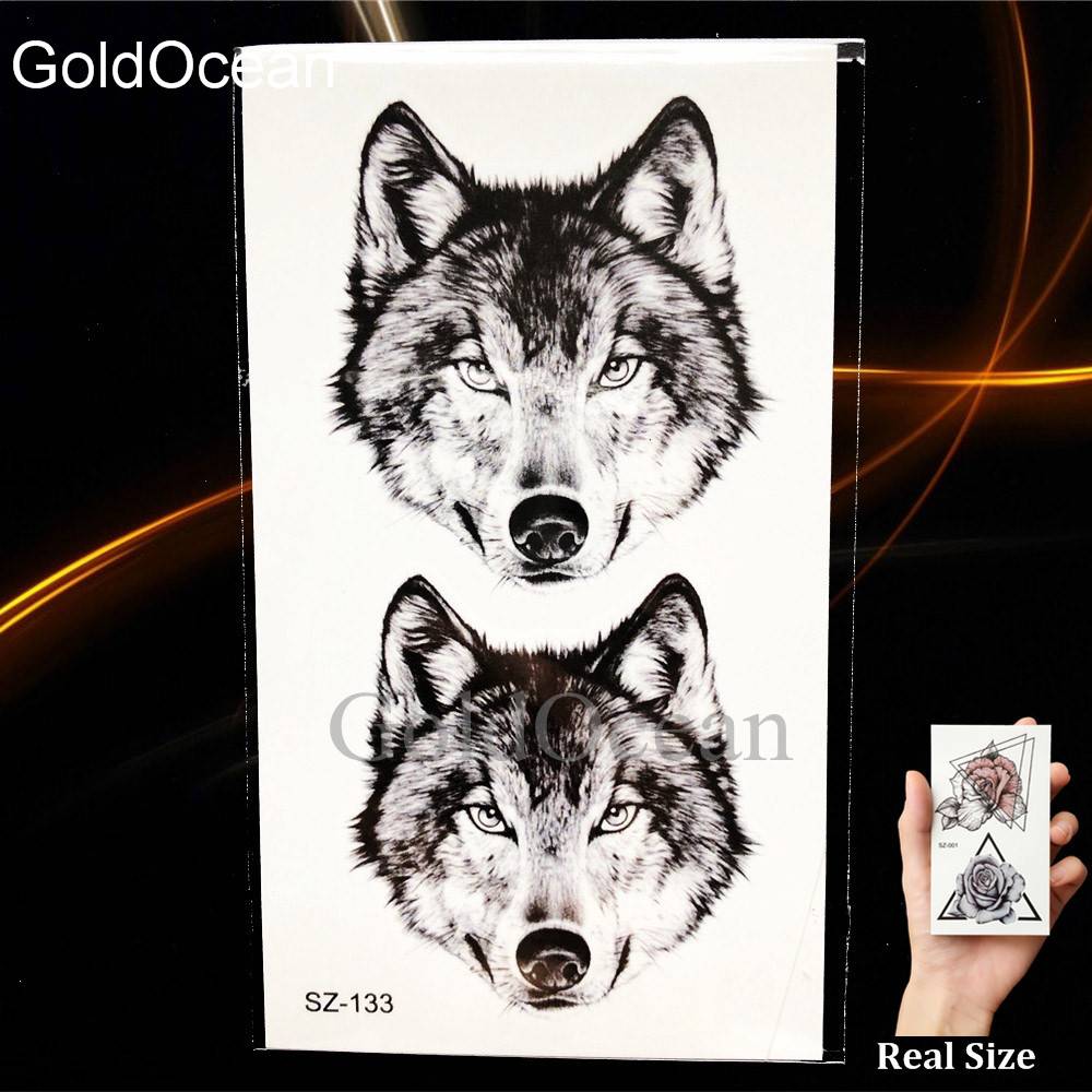 タトゥー シール コスプレ ファッション 防水 インスタント かっこいい オオカミ 狼 HSZ122 - 画像15