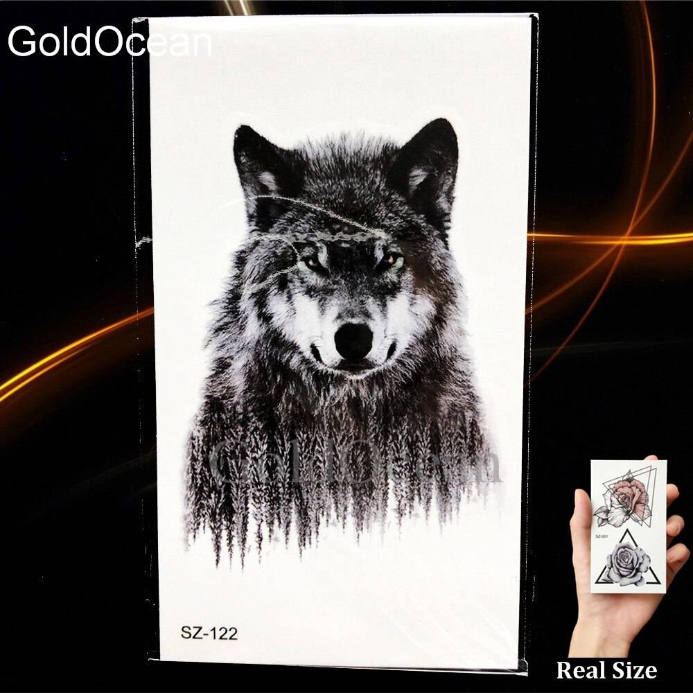 タトゥー シール コスプレ ファッション 防水 インスタント かっこいい オオカミ 狼 HSZ122 - 画像6