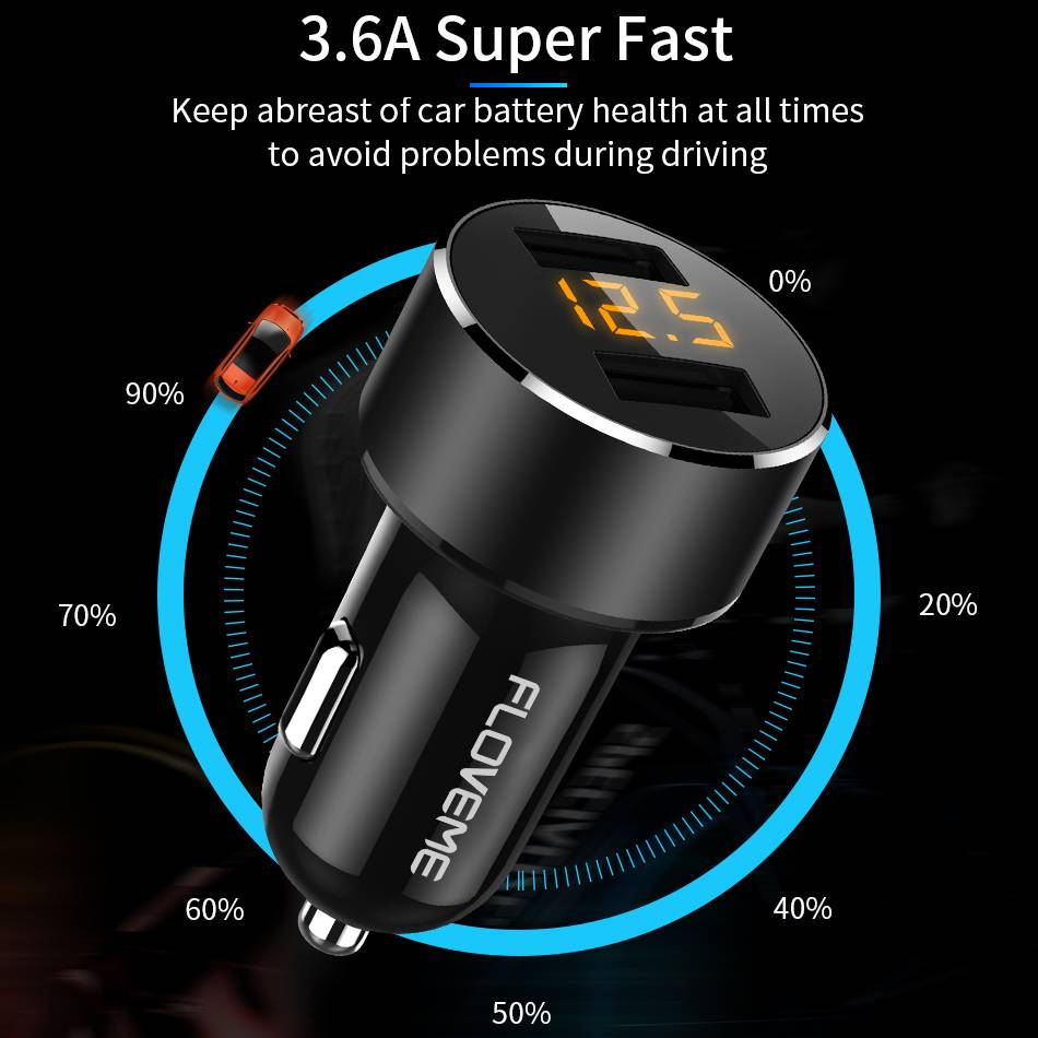 車 充電器 デュアル USB 急速充電 シガーライター車 Xiaomi サムスン  - 画像1