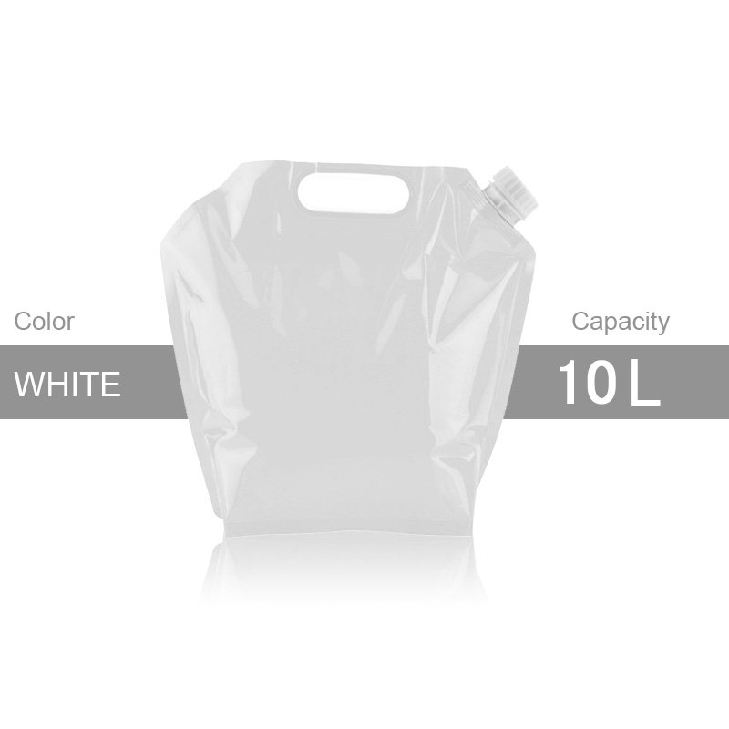 バケツ ポリタンク ウォーターバッグ 携帯用 10L  災害 防災 非常用給水袋  キャンプ 白