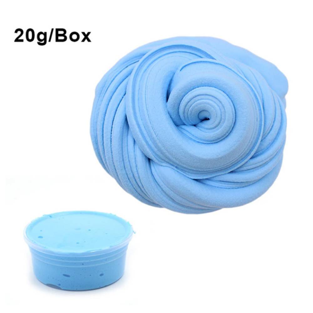 安全 子供 キッズ クラフト 3D おもちゃ フォーム 20g ふわふわ 粘土 スライム  ブルー