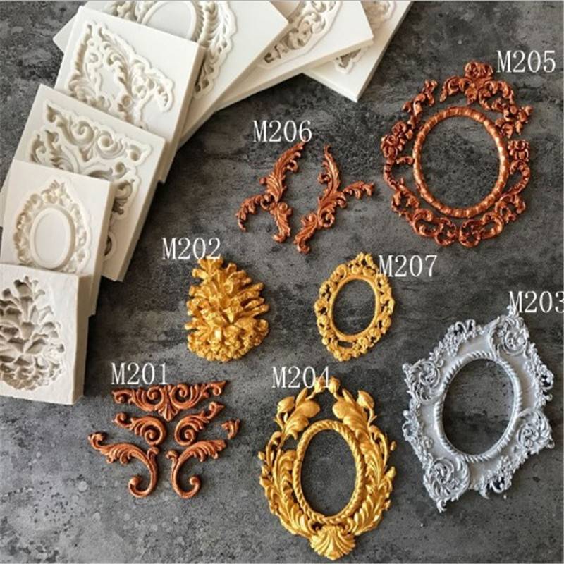 額縁 シリコンモールド 1個 レリーフ ケーキ デコレーション チョコレート キャンディー 型 M201