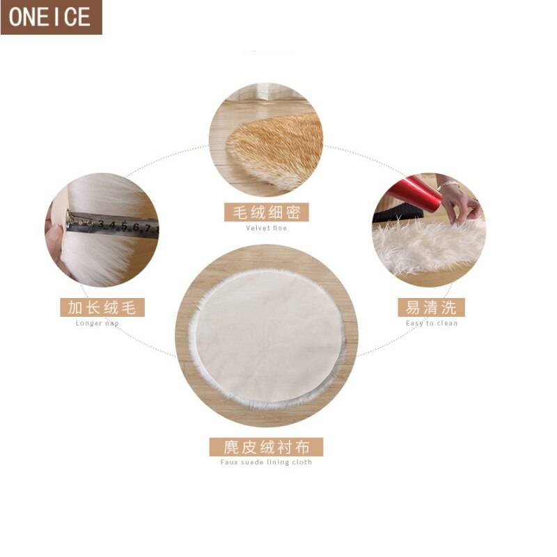 30*30cm ソフトシープスキンカーペット クッションカバー ベッドルーム ウォームカーペット ロングヘアシート ファーフロアマット|ラグ|  - 画像4