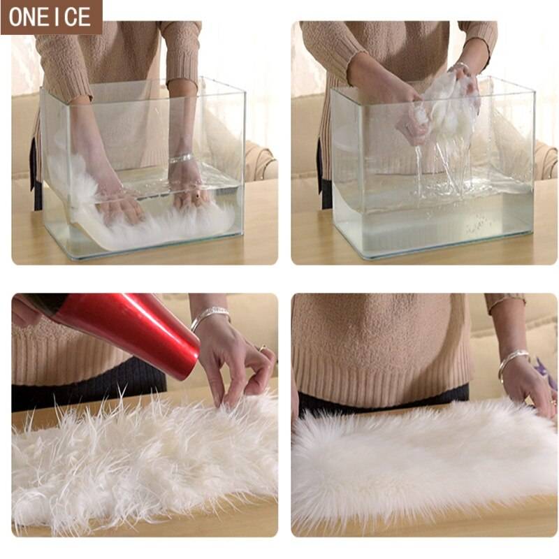 30*30cm ソフトシープスキンカーペット クッションカバー ベッドルーム ウォームカーペット ロングヘアシート ファーフロアマット|ラグ|  - 画像5