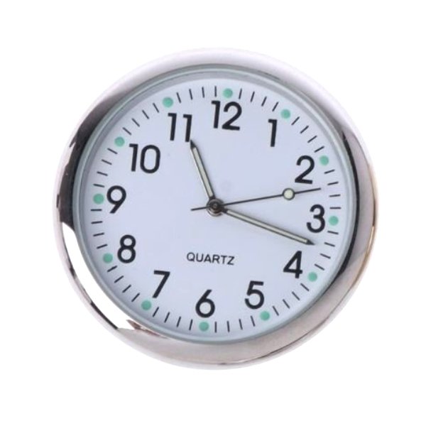 車 アナログ時計 電子時計 ダッシュボード ユニバーサル カークロック スティック SUV 車 夜光  白