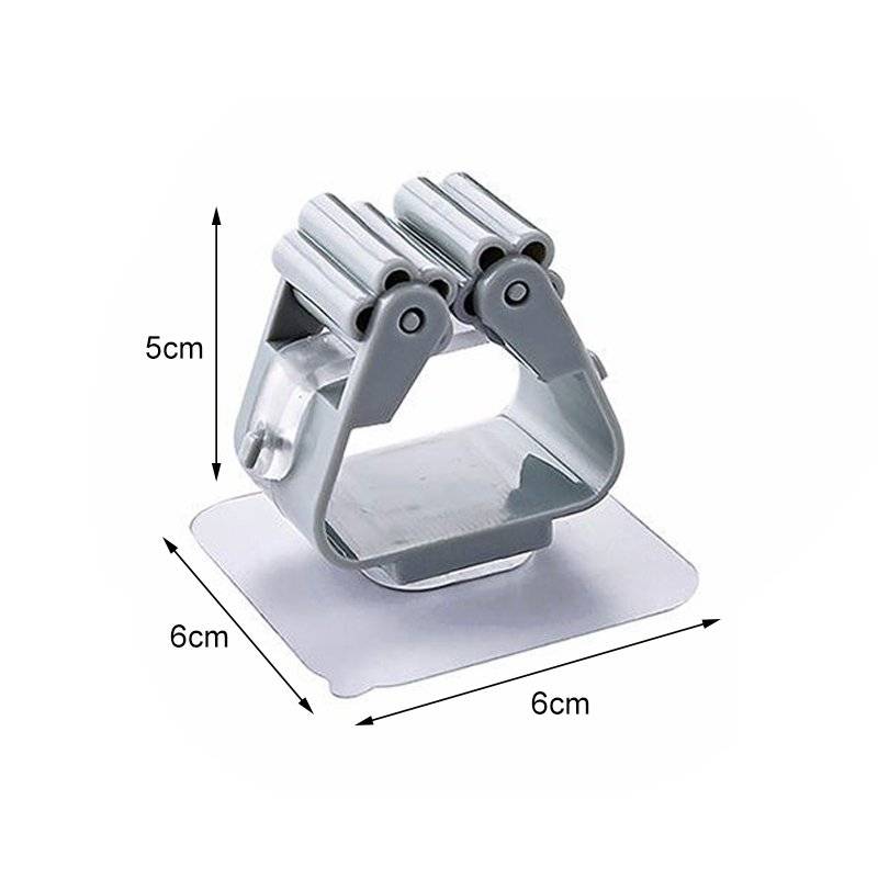 モップホルダー モップハンガー 壁掛け 掃除道具 穴あけ不要 強力粘着 フック ほうき バスルーム 白 - 画像5