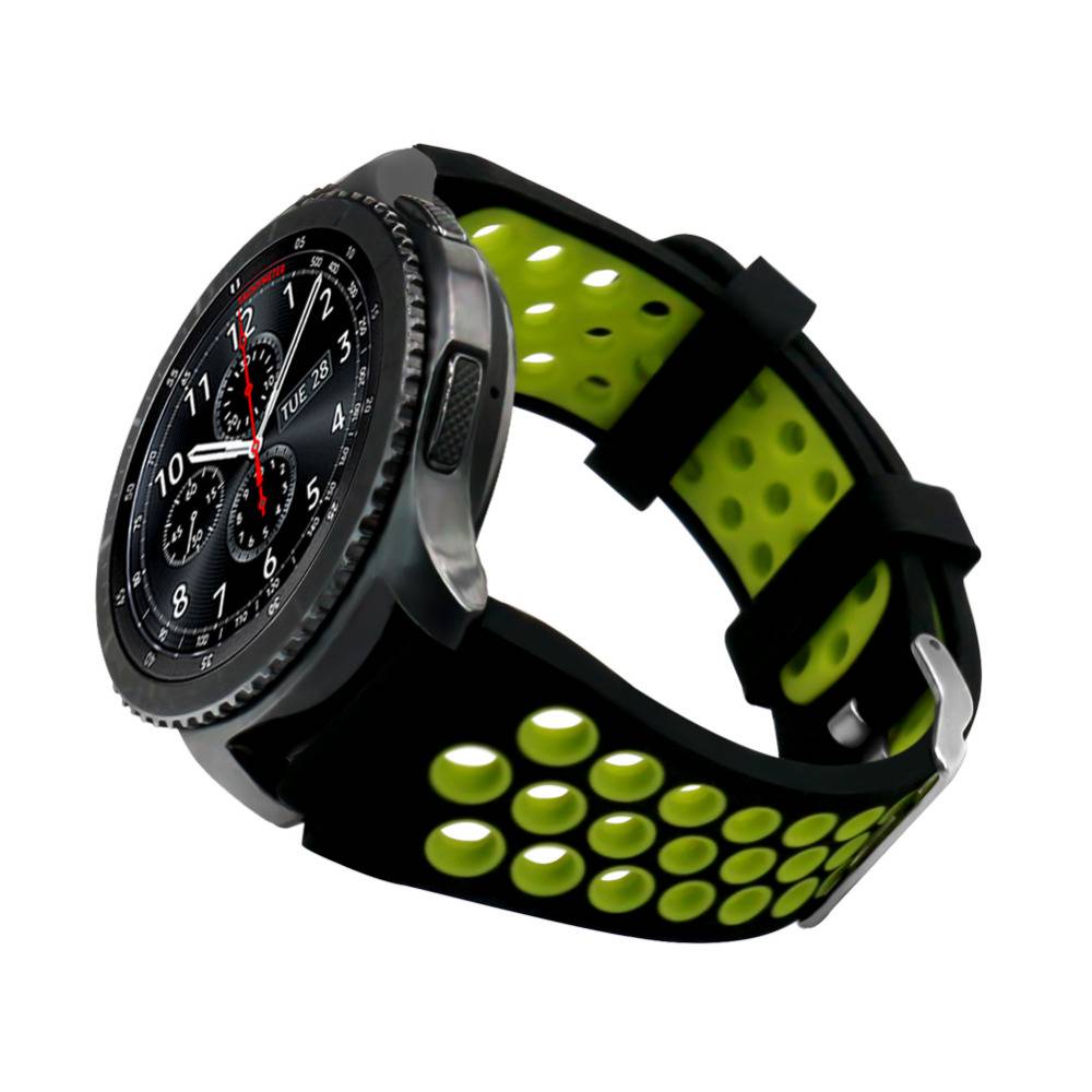 スマートウォッチ 交換用ベルト22mm　緑黒 - 画像1