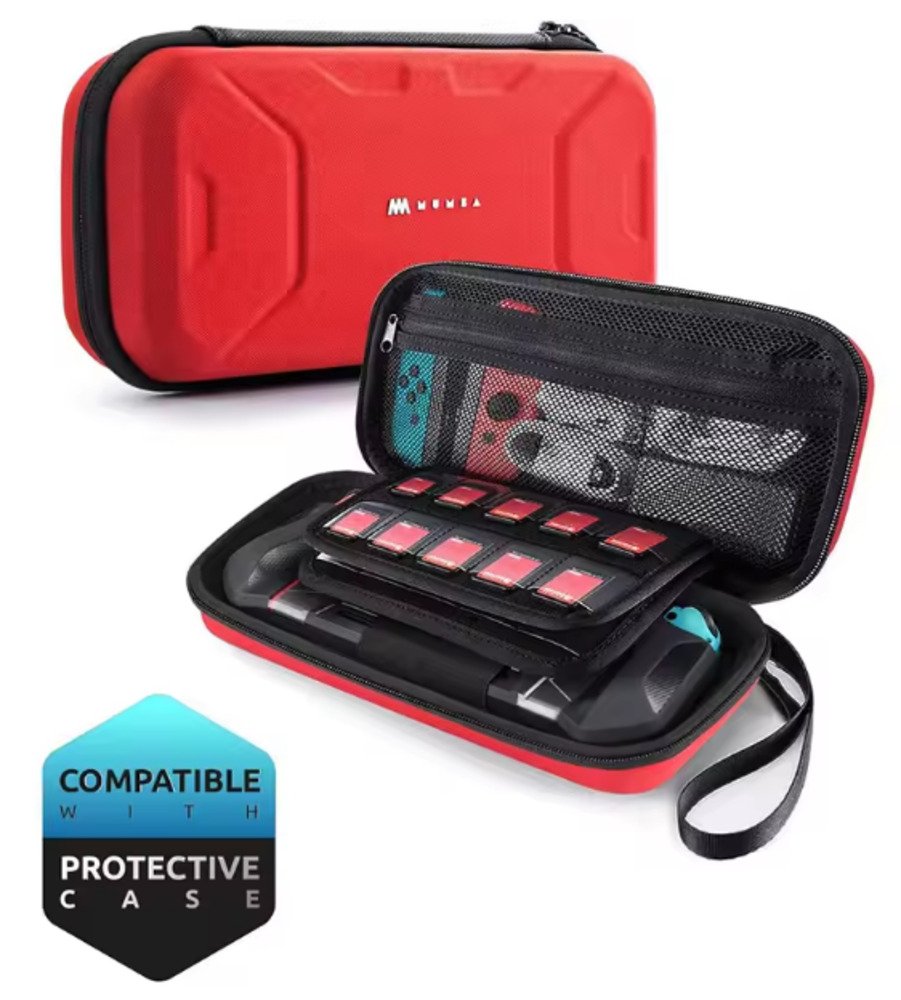 ニンテンドースイッチ ケース 防水 おしゃれ スタイリッシュ 大容量 ハードシェル 赤