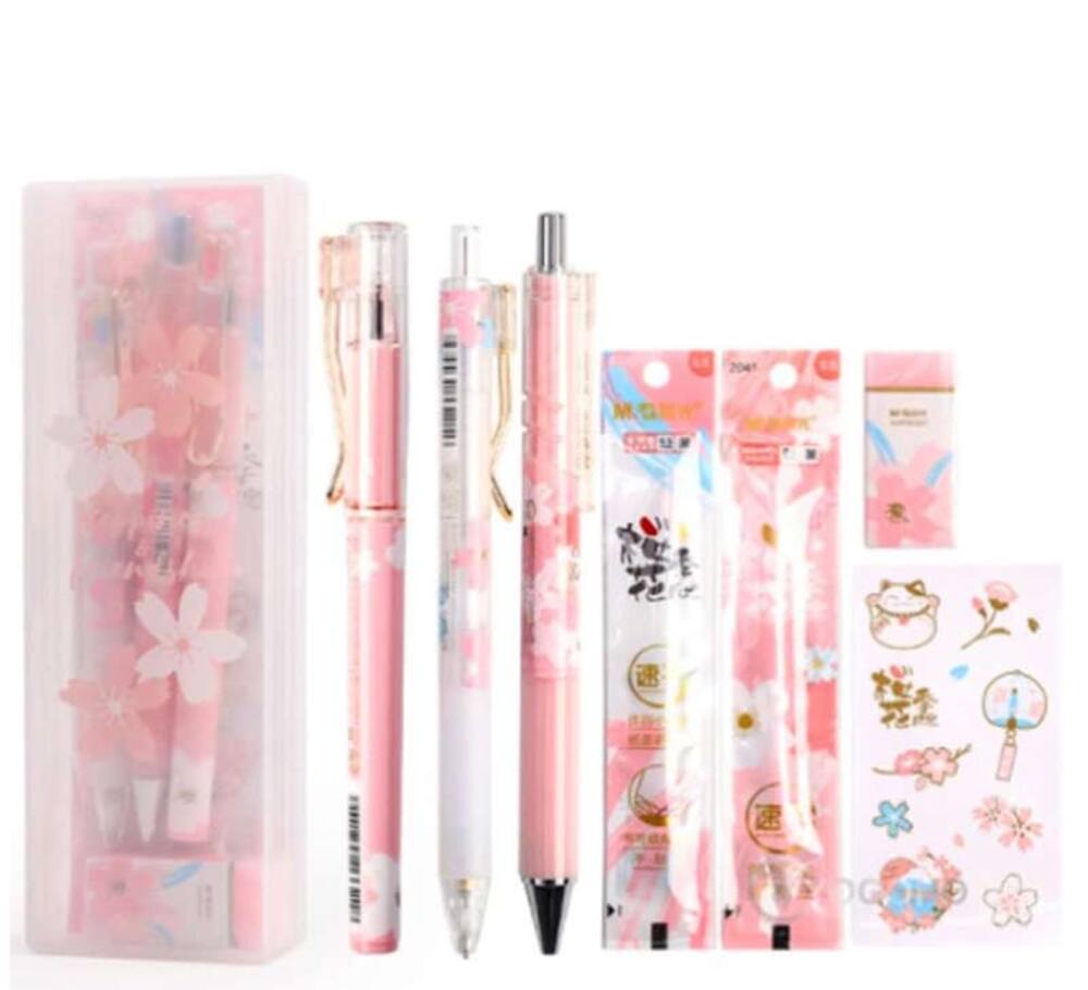 桜 文具セット 8点 かわいい 女の子 小学生 新学期 中学生 文房具 筆箱 ペンケース 入学祝い 