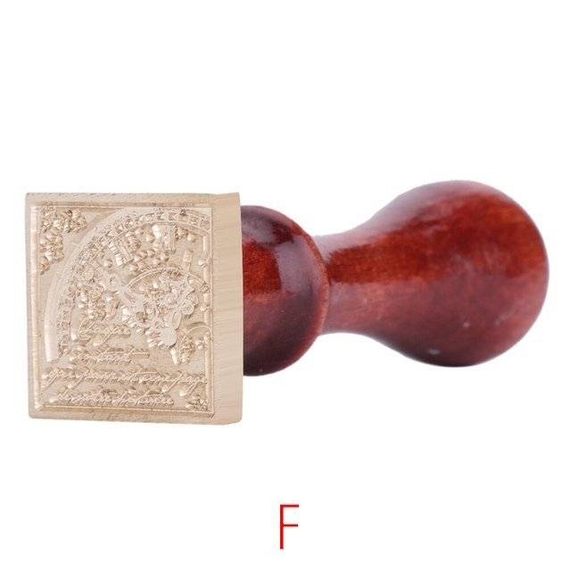 シーリングスタンプ 封蝋 ウッドハンドル クラフト 文具 招待状 手紙 デコレーション アンティーク F時計