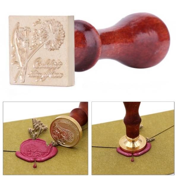 シーリングスタンプ たんぽぽ 鼻 アンティーク diy クラフト 結婚式 招待 手紙 D花