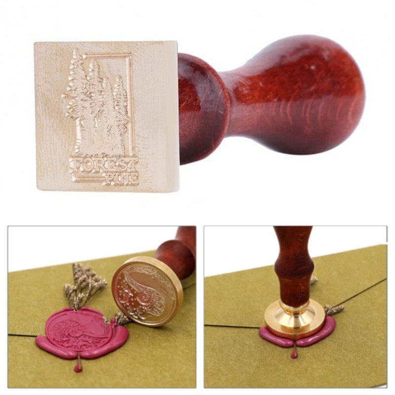 シーリングスタンプ 封蝋 ウッドハンドル クラフト 文具 招待状 手紙 デコレーション アンティーク H木