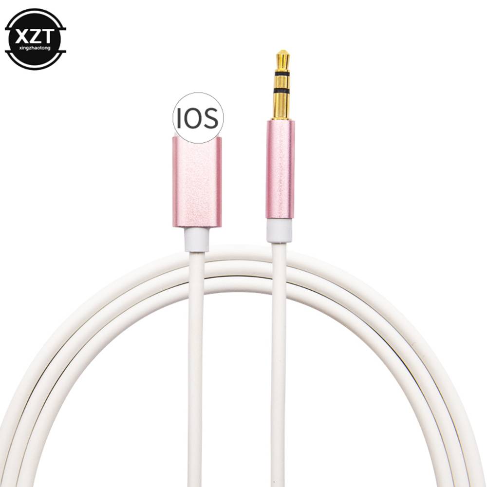 iPhone XS 7用 Auxコンバーターオーディオジャック|携帯電話  金-1メートル