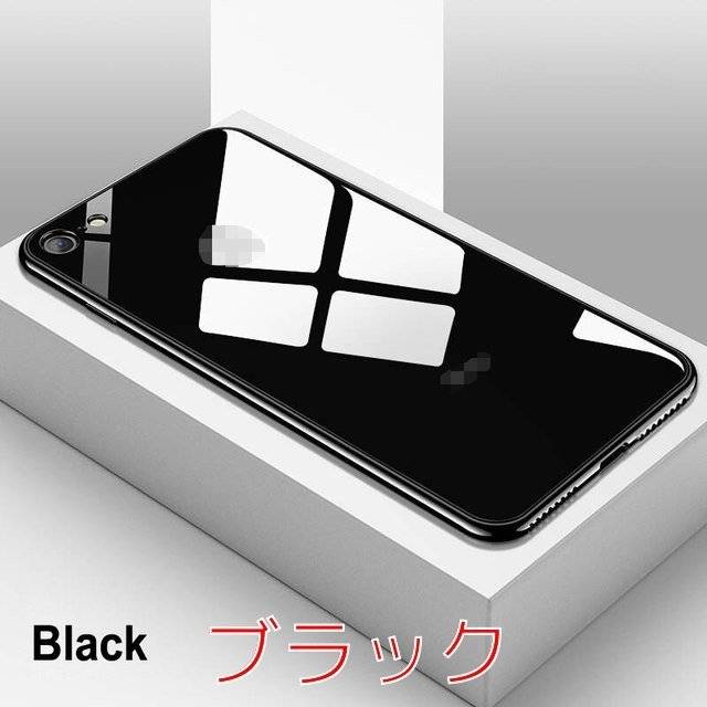 iPhoneX用 ケース 超薄型メッキ強化ガラス スマホケース iPhoneケース  ブラック