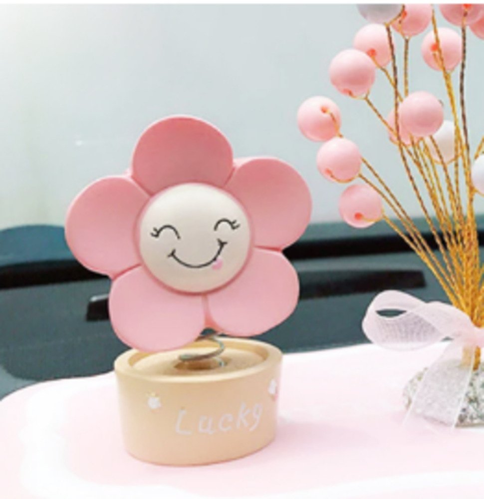 ひまわり 花 フラワーアレンジ 飾り インテリア 置物 車内 アクセサリー 揺れる 装飾 かわいい  ピンク