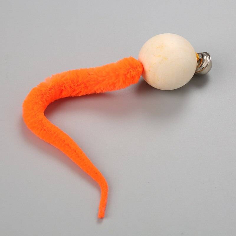 猫用 おもちゃ ボール付き カラフル しっぽ 羽根 ランダムカラー ペット用品 猫 屋内遊び - 画像4