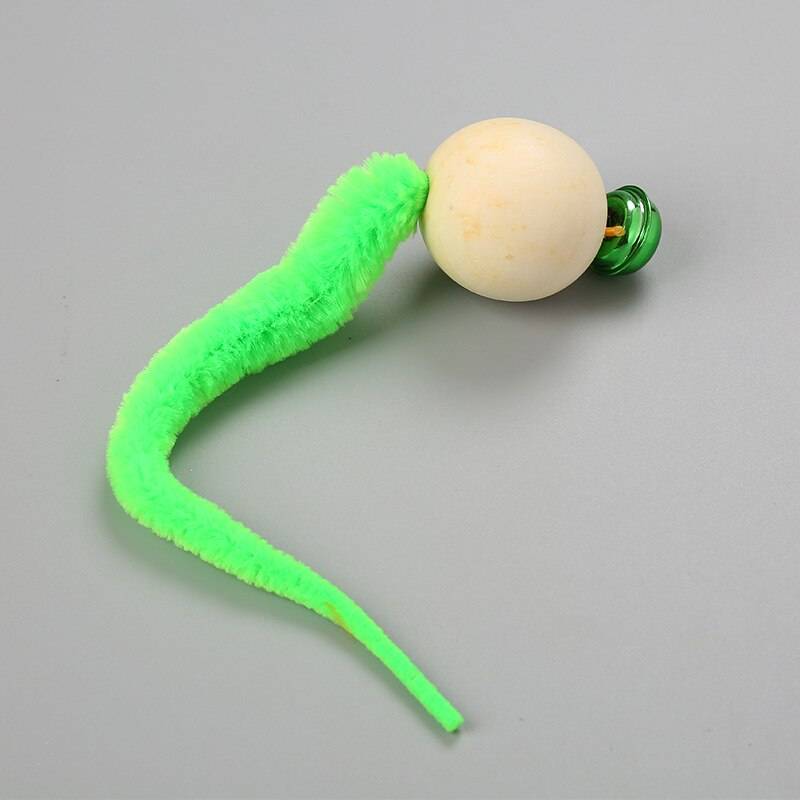 猫用 おもちゃ ボール付き カラフル しっぽ 羽根 ランダムカラー ペット用品 猫 屋内遊び - 画像5
