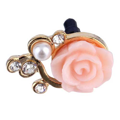 おしゃれ バラ スマホアクセサリー ゴシック 薔薇 イヤホンジャック ほこり防止 キャッ  ピンク