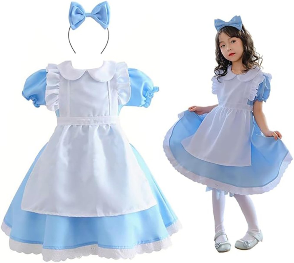 子供 キッズ 子ども 女の子 イベント 衣装 ハロウィン コスプレ コスチューム 水色 アリス 子供  100