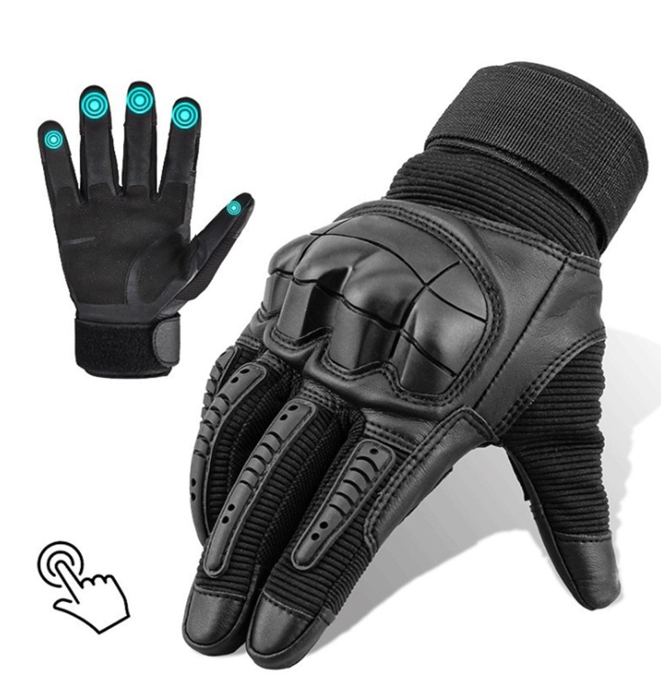 バイク 自転車 サイクリング サバイバル 手袋 グローブ 通気 ナックルカップ  ブラック-M