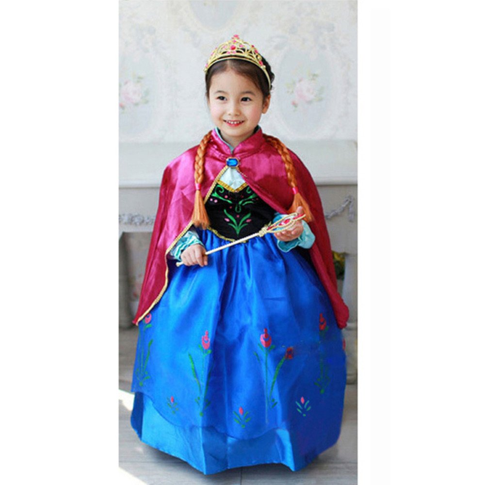 ドレス プリンセス コスプレ 子供用 ワンピース 英語 アナ雪 お得 4点 プレゼント