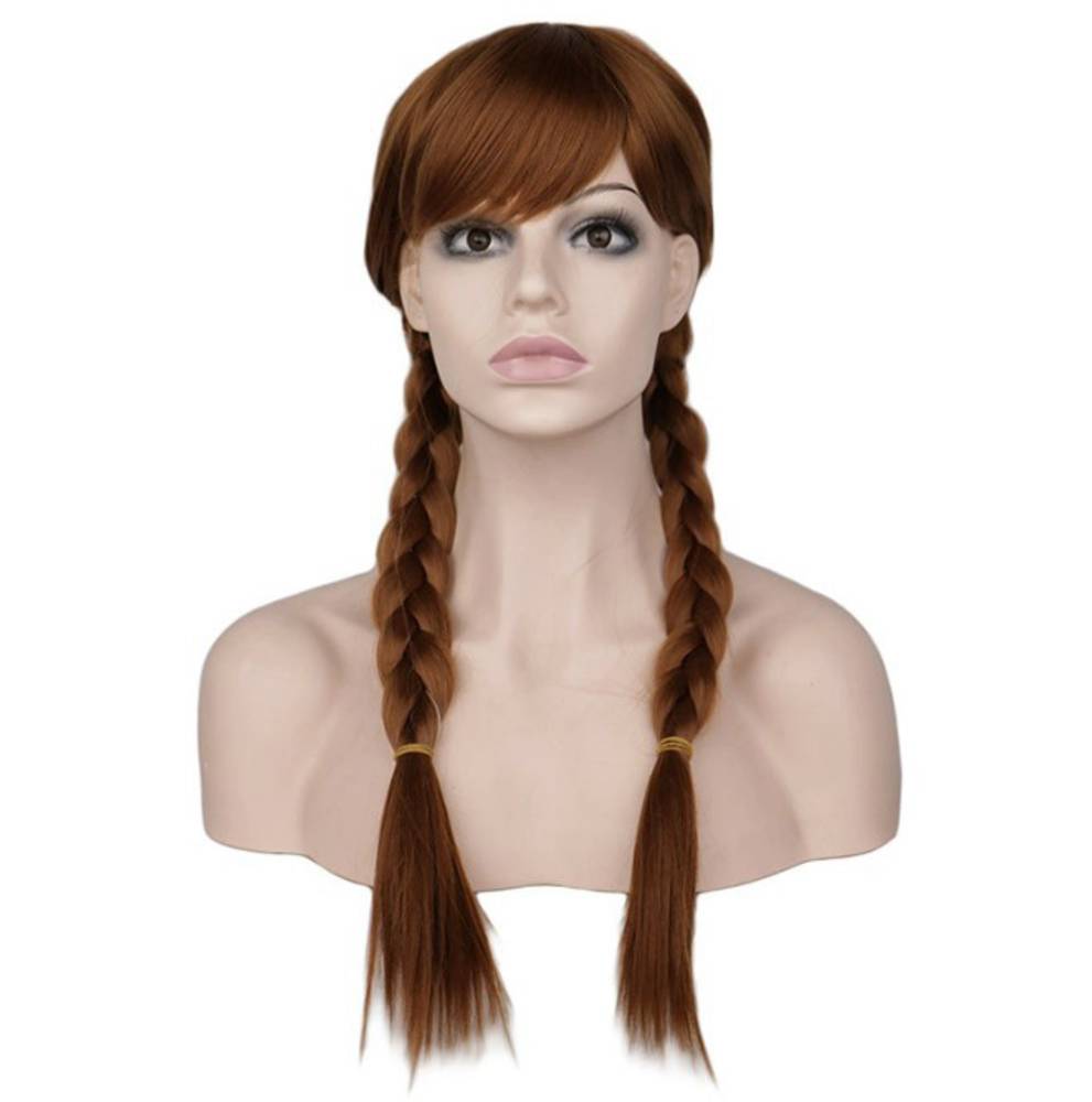 アナと雪の女王 アナ ウィッグセット 緑 コスプレ大人用 ドレス ウィッグ ネックレス 3点セット ハロウ  - 画像3