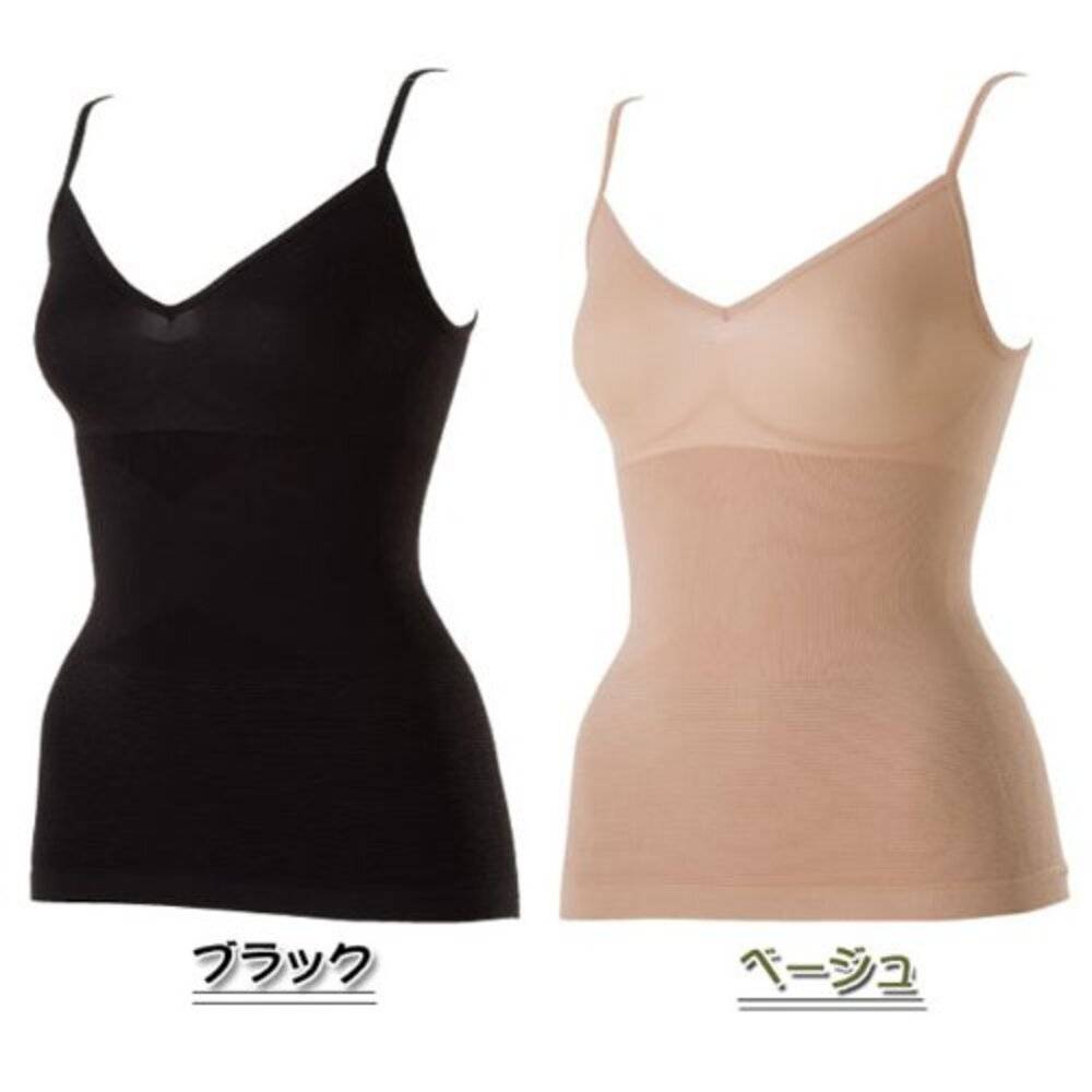 ボディメイクキャミ 着圧インナー 補正下着 ブラック バストアップ ウエスト引き締め スリムラ  黒M-L - 画像4