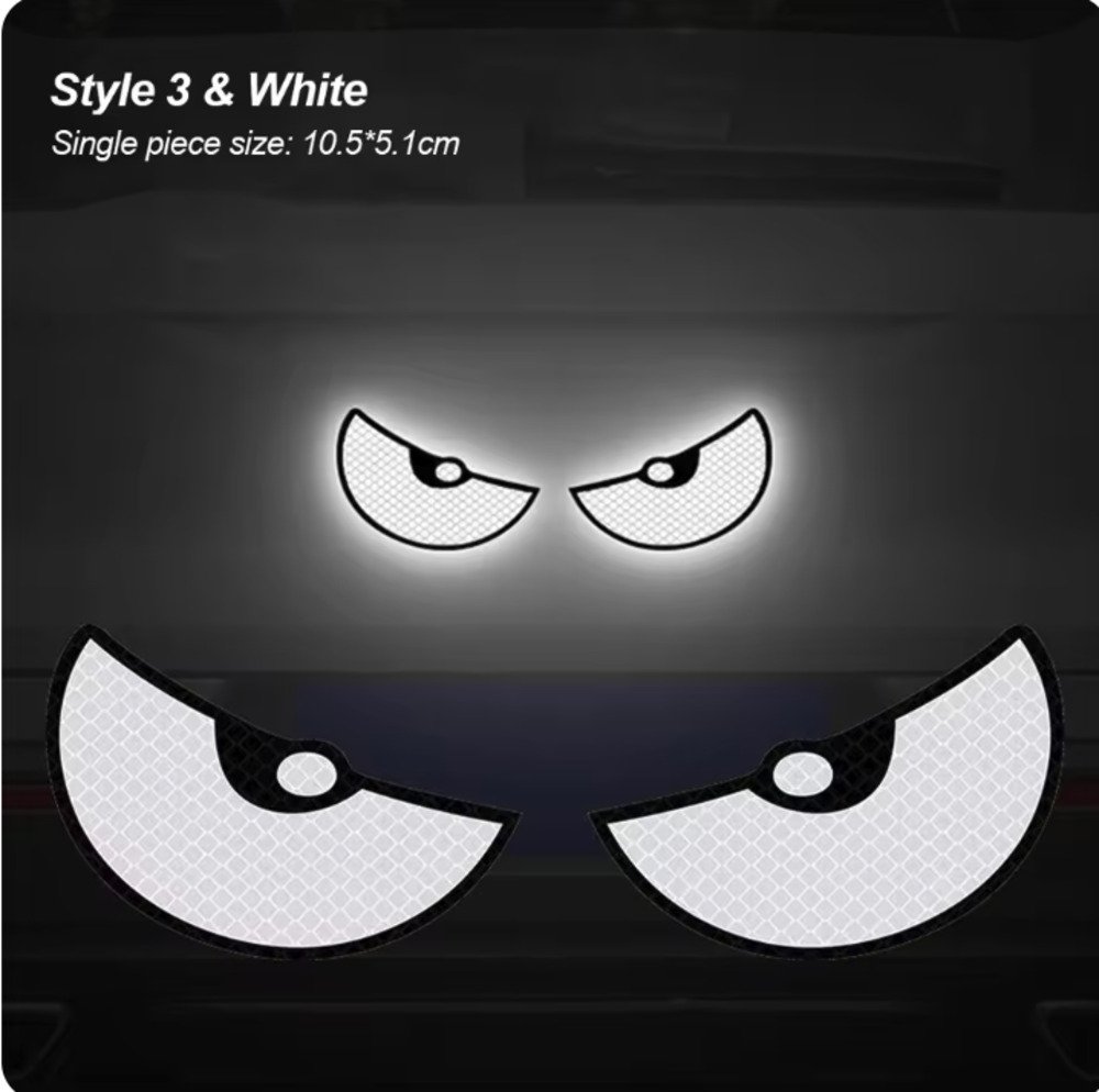目 カーステッカー オートバックス リア 反射 ステッカー 夜間運転 トラック 警告 煽り運転 安全 事故防止 白