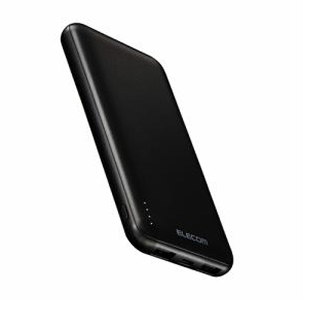 エレコム 薄型 コンパクト モバイル バッテリー DE-C66-10000BK 10000mAh ス 
