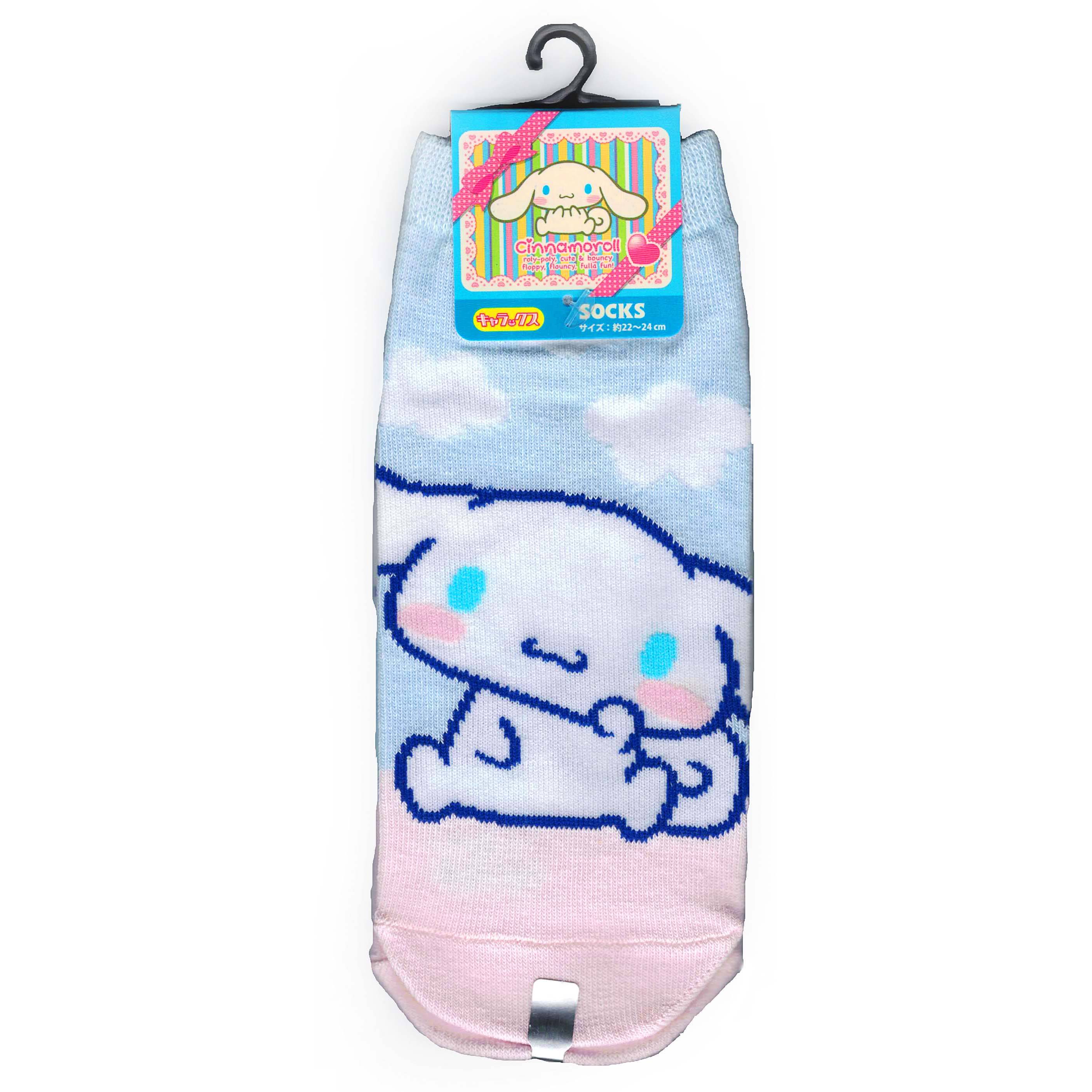 シナモロール 靴下 女性用 レディース キャラクターソックス サンリオ グッズ おしゃれ かわいい 22〜24cm - 画像1