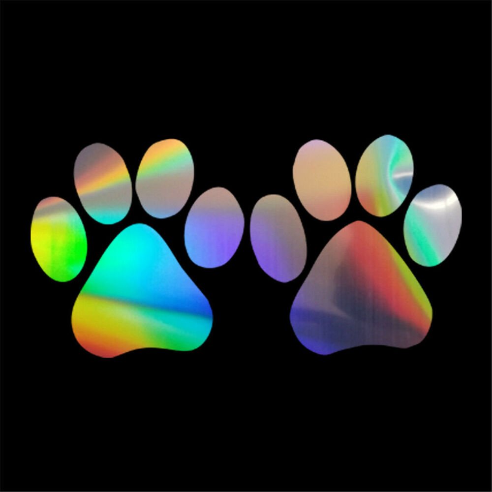 可愛い犬の足跡 肉球 車 デカール ウィンドウ ドア 壁 ラップトップ バンパー   シルバー