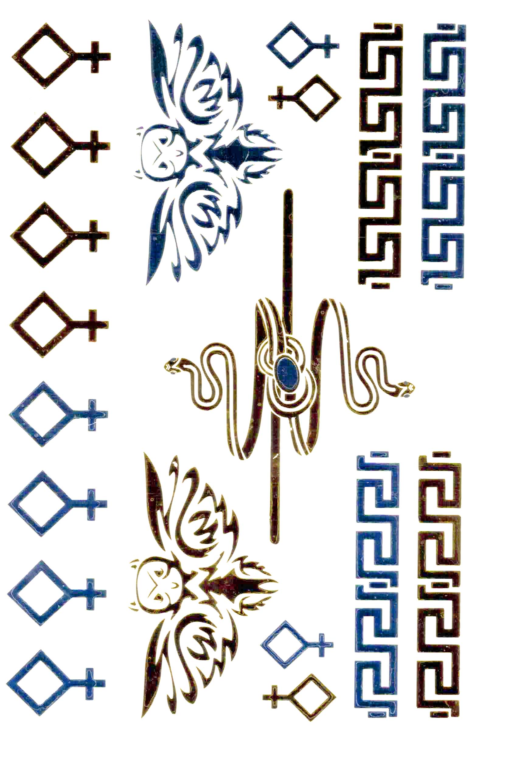 タトゥーシール メタリック ボディシール プール 海 夏 ビーチ お祭り コスプレ 南国 民族風 003