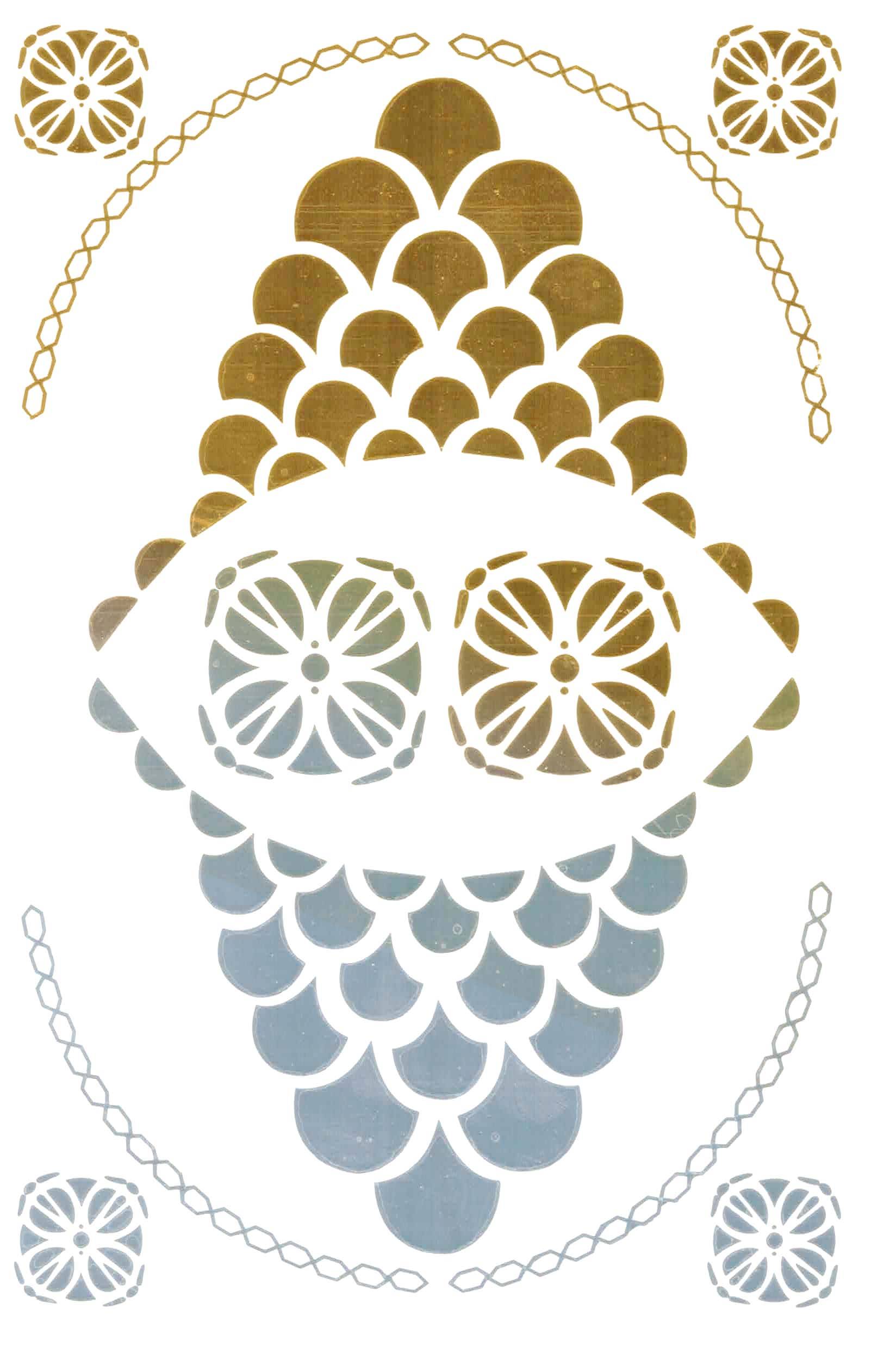 タトゥーシール メタリック ボディシール プール 海 夏 ビーチ お祭り コスプレ 南国 民族風 004