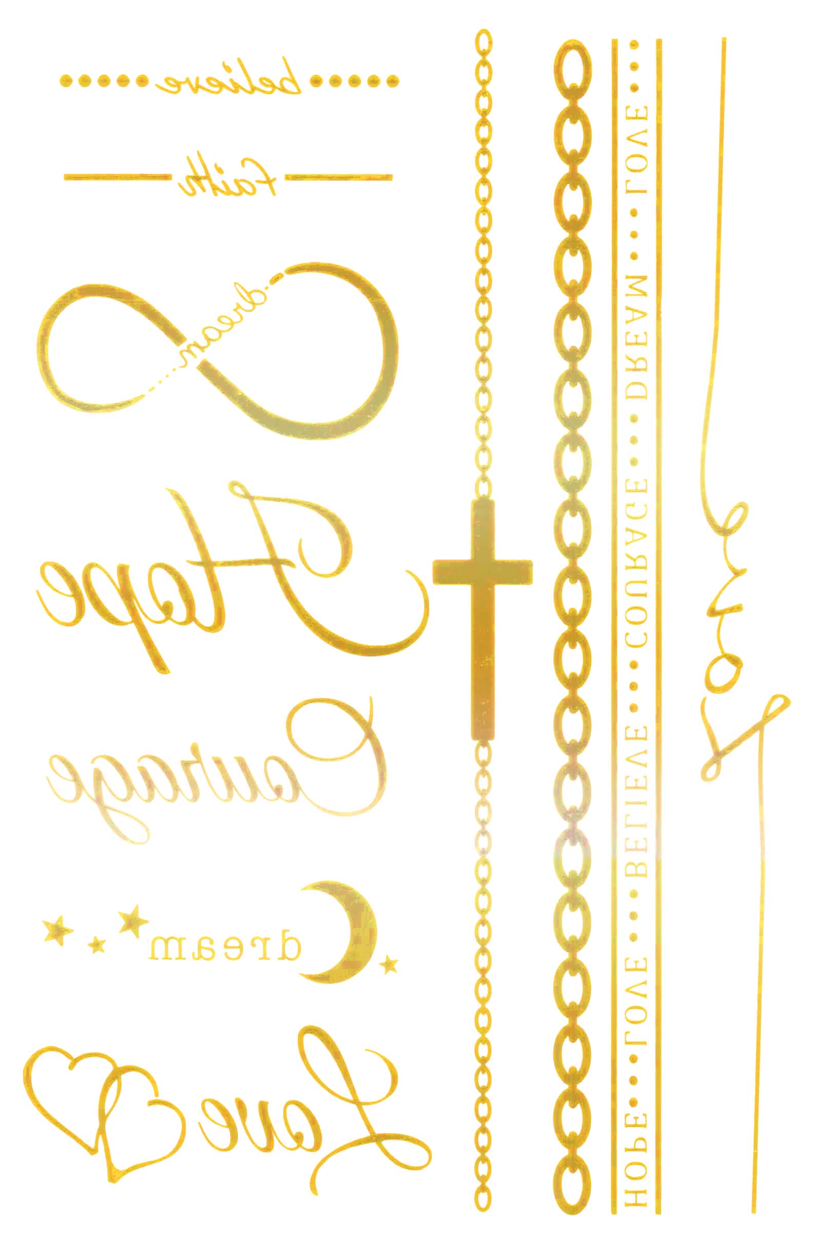 タトゥーシール メタリック ボディシール プール 海 夏 ビーチ お祭り コスプレ 南国 民族風 005