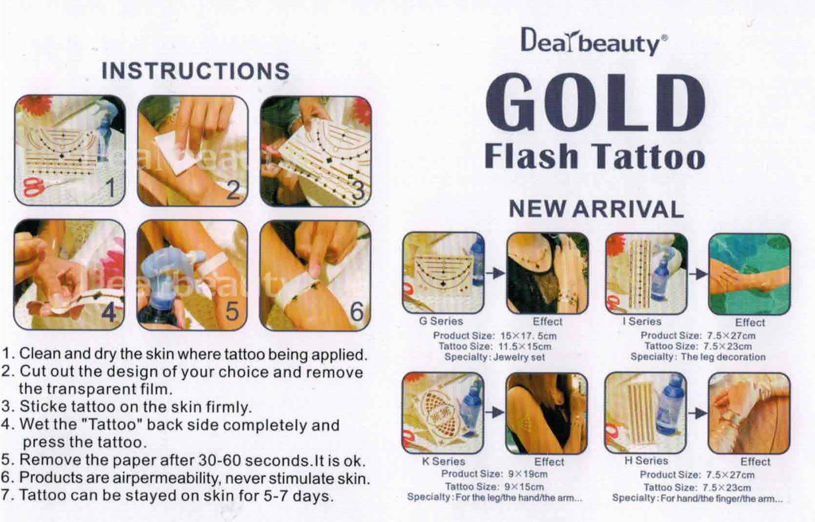 タトゥーシール メタリック ボディシール プール 海 夏 ビーチ お祭り コスプレ 南国 民族風 005 - 画像4