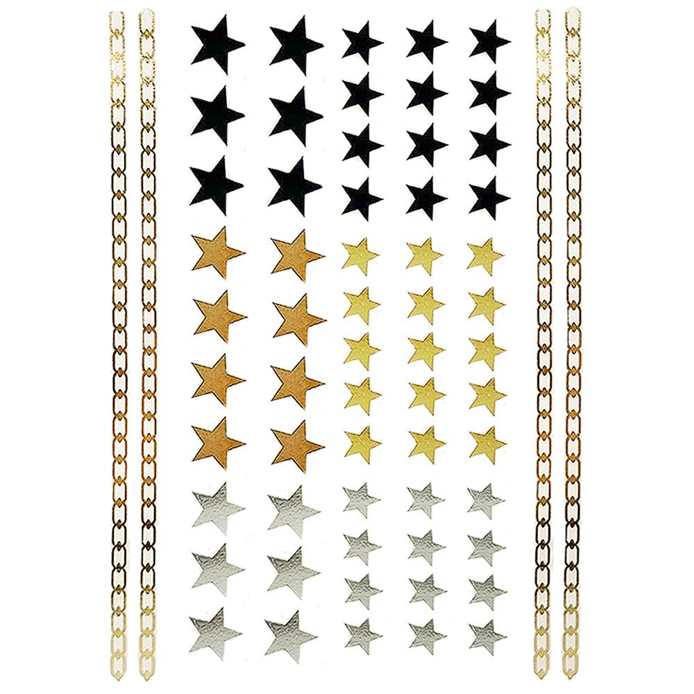 フラッシュタトゥーシール メタリック シャイニング 輝く ボディシール 海 コスプレ 南国 民族風  007