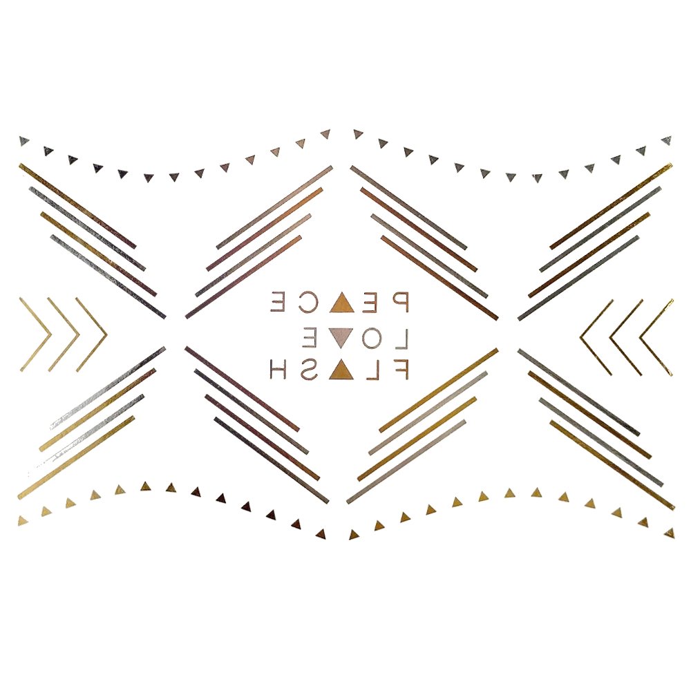 フラッシュタトゥーシール メタリック シャイニング 輝く ボディシール 海 コスプレ 南国 民族風  012