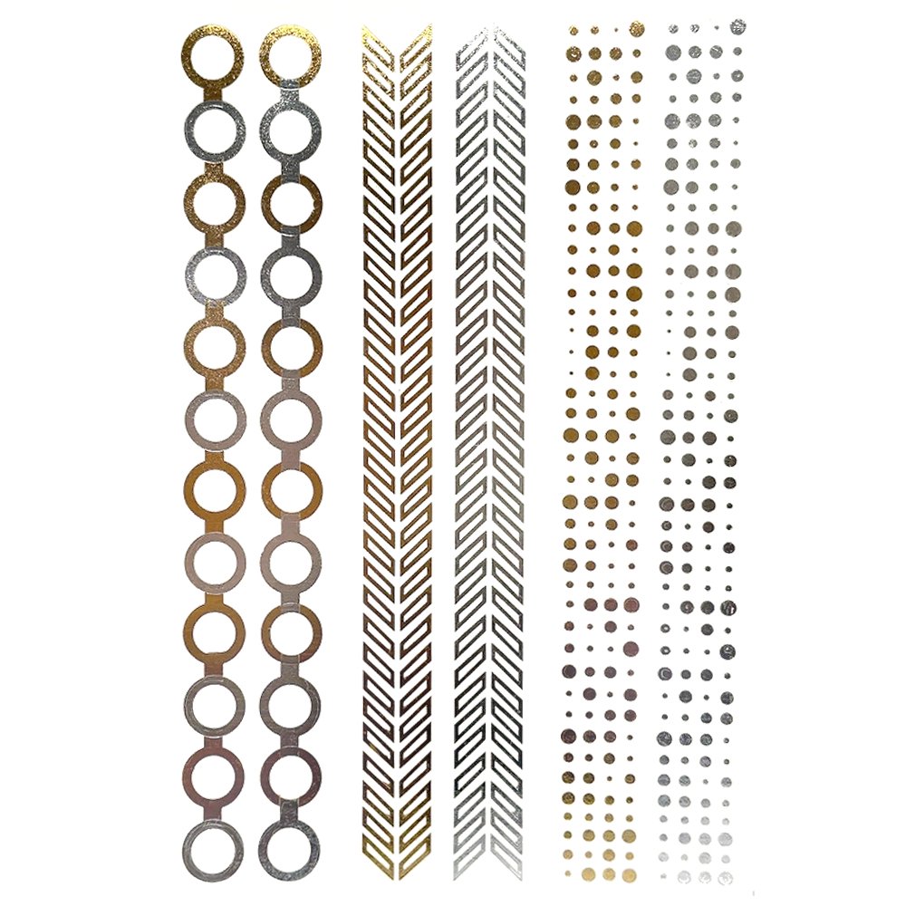 フラッシュタトゥーシール メタリック シャイニング 輝く ボディシール 海 コスプレ 南国 民族風  014