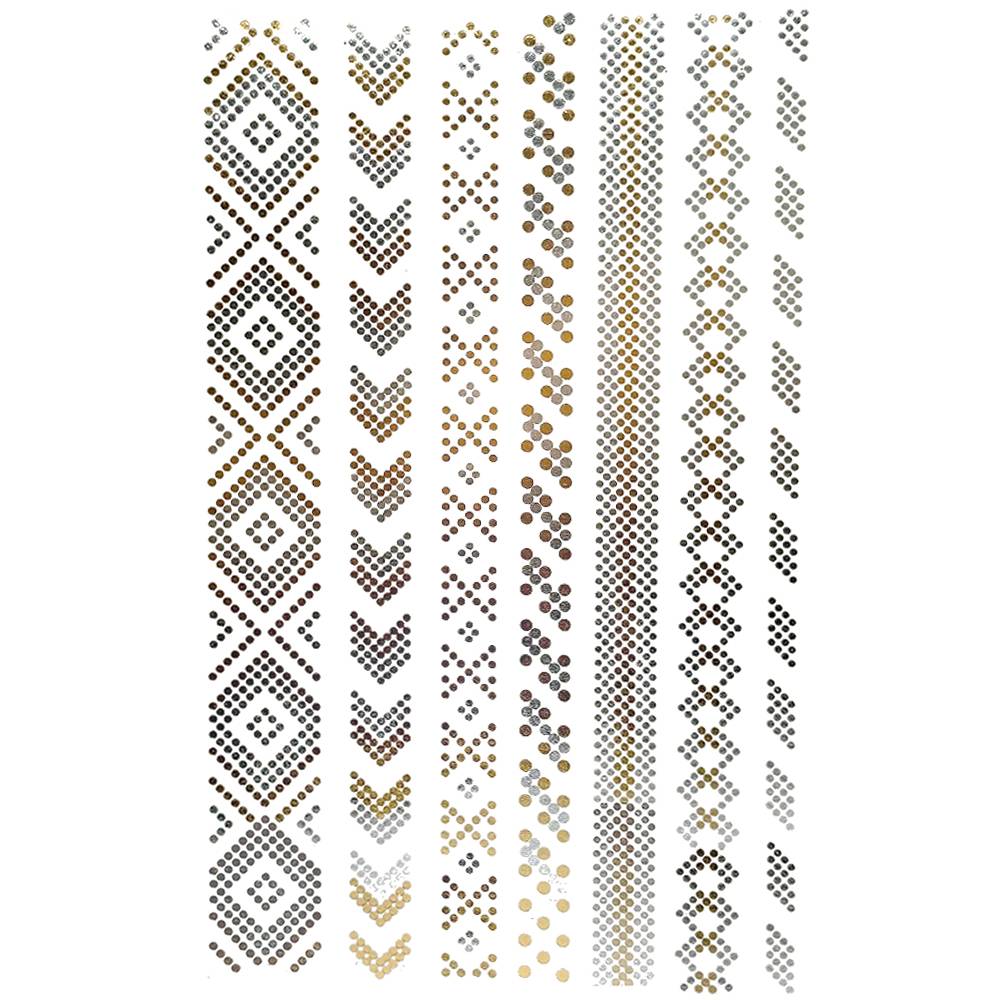 フラッシュタトゥーシール メタリック シャイニング 輝く ボディシール 海 コスプレ 南国 民族風  015